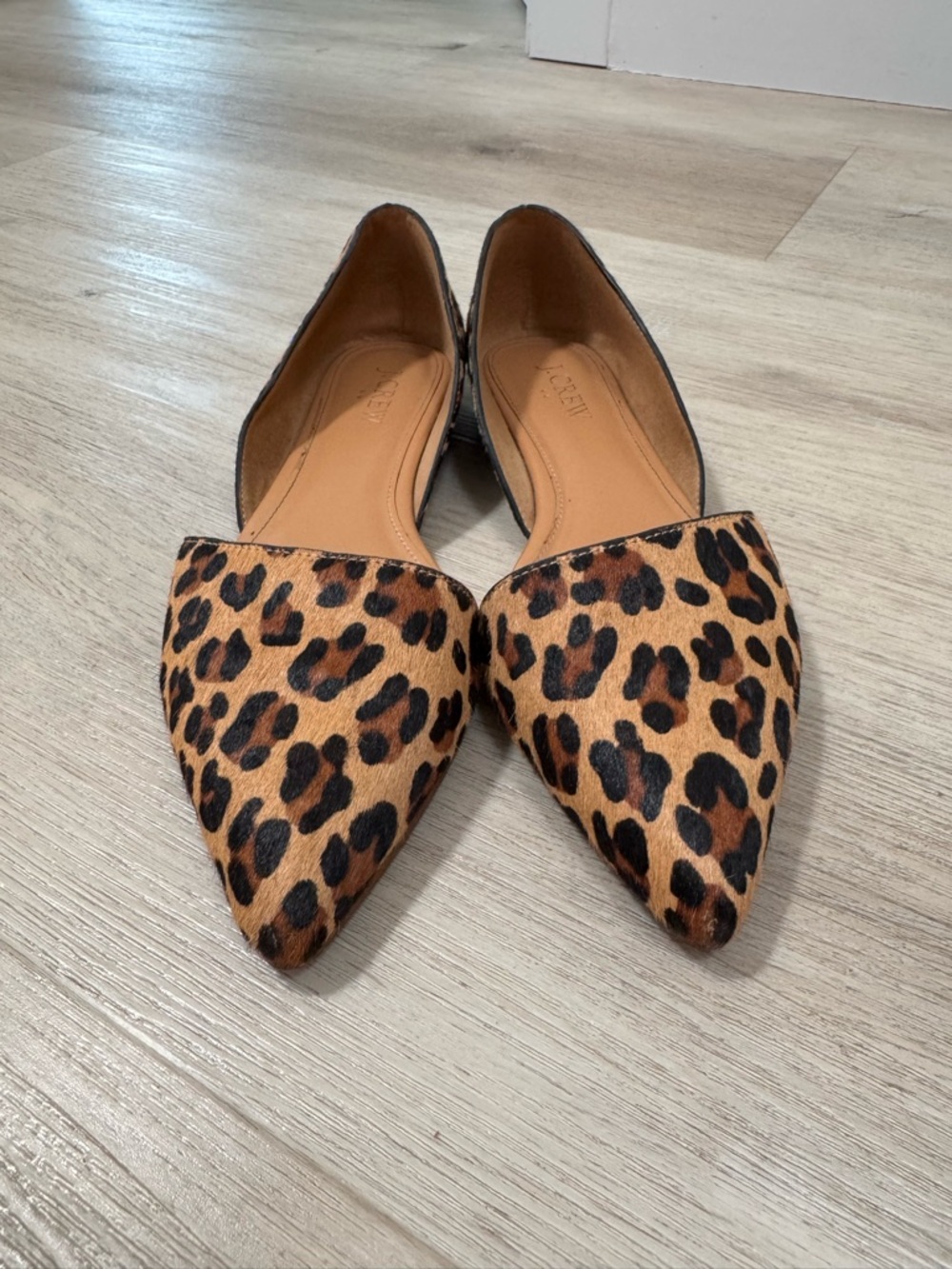J Crew Zoe leopard calf hair d'Orsay flats - Tan/Black - Picture 3 of 4